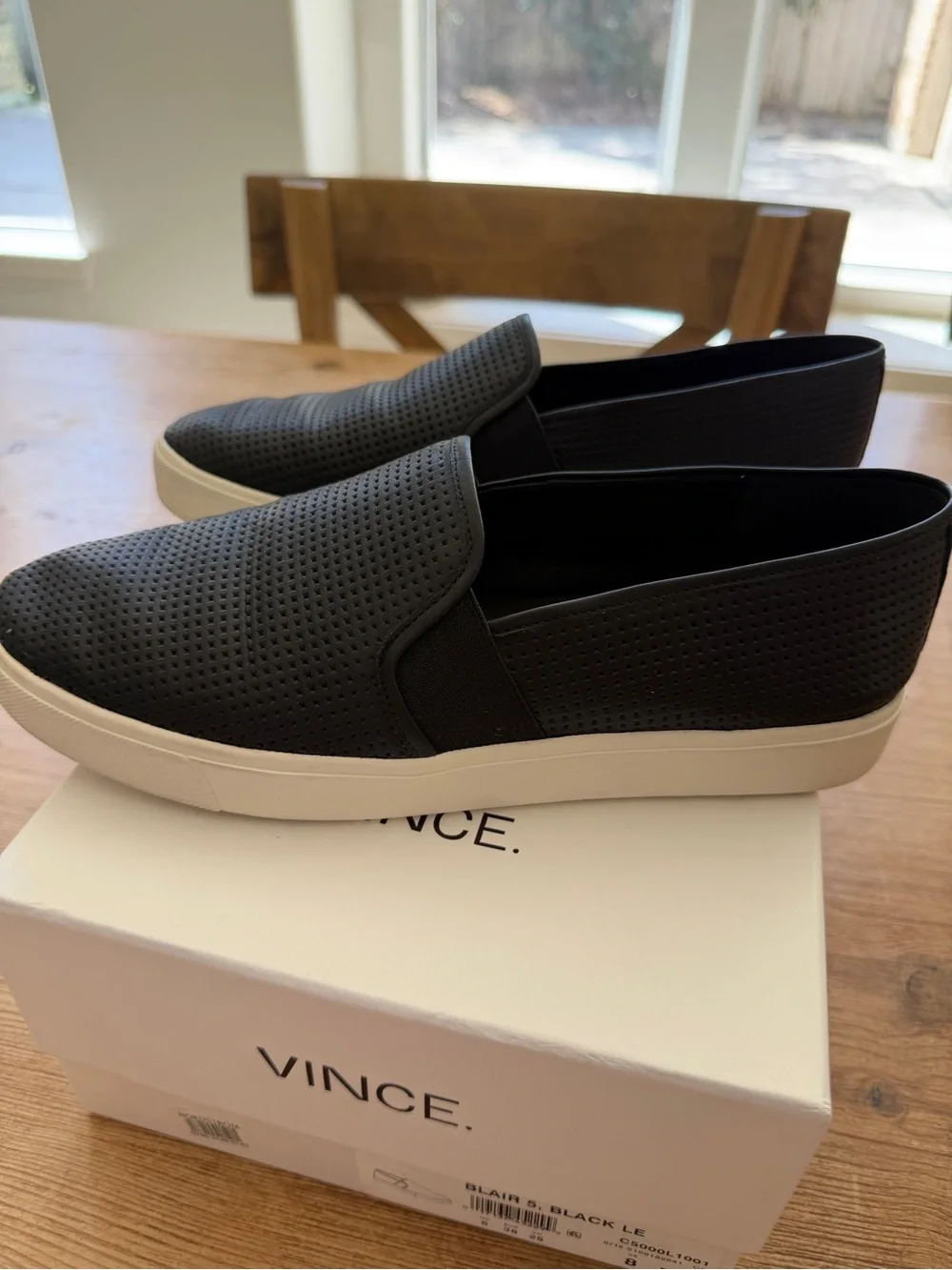 Vince Black Perforated Slip-On Sneakers